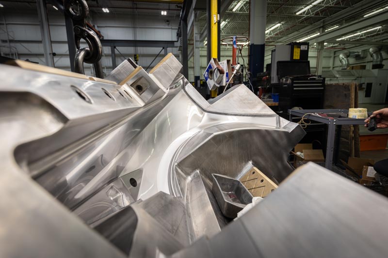 Large aluminum Mold being polished